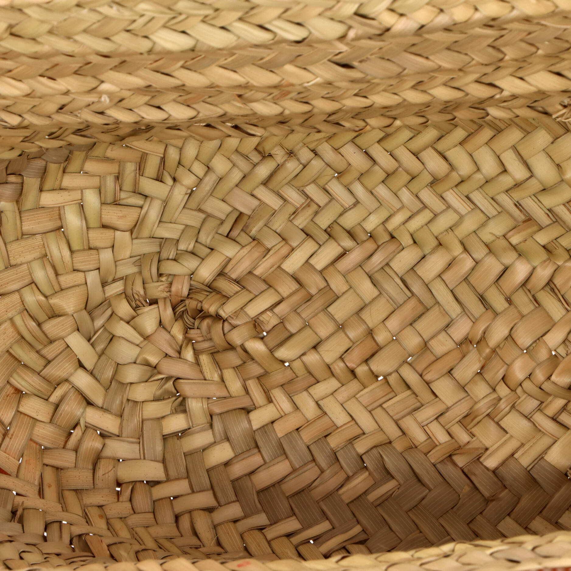 Triomphe Basket Shoulder Bag Raffia with Leather Medium