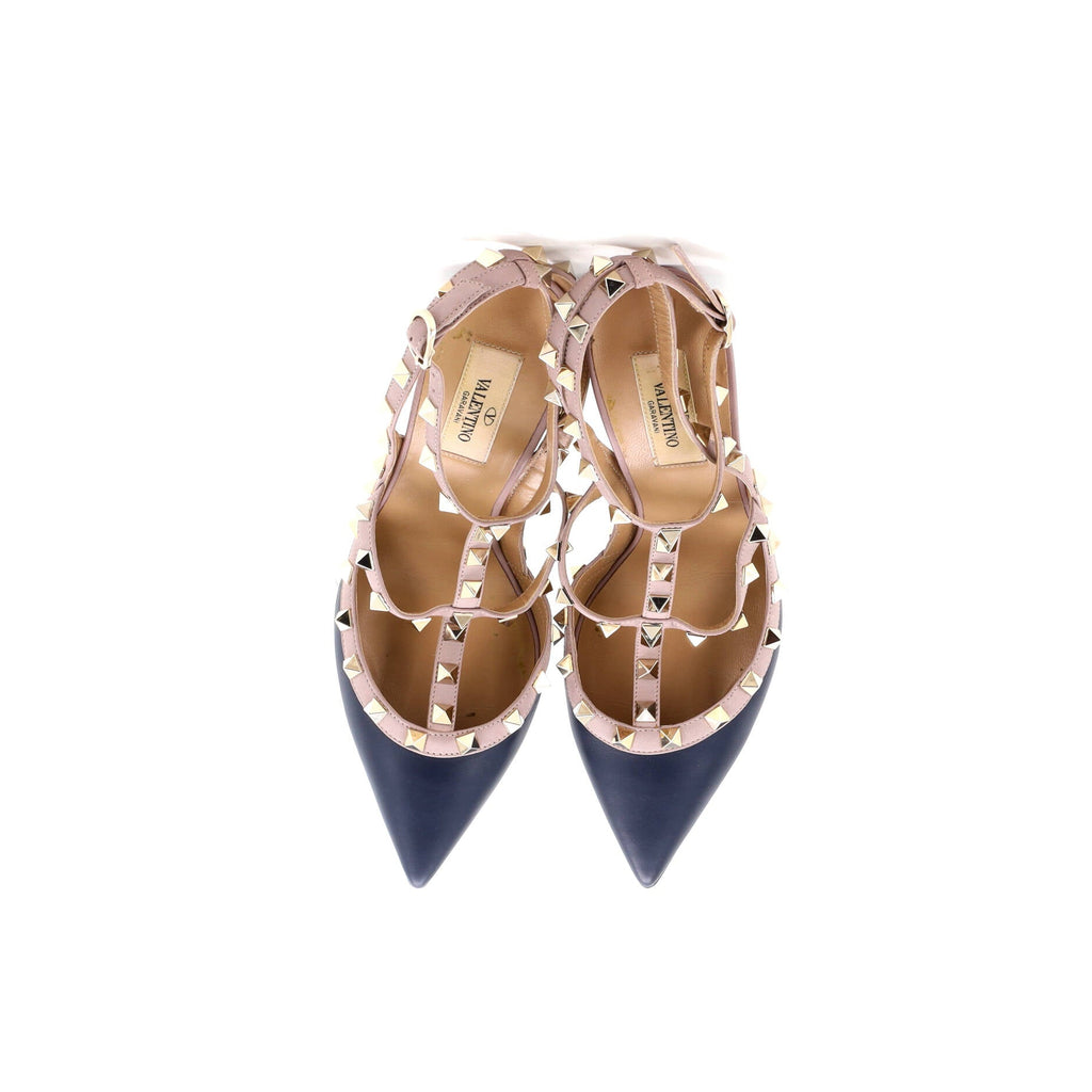 Women's Rockstud Heeled Mules Leather