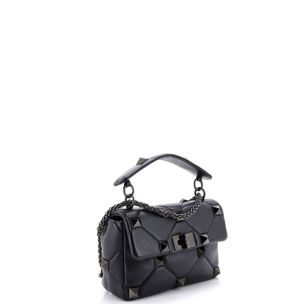Roman Stud Flap Bag Quilted Leather Medium