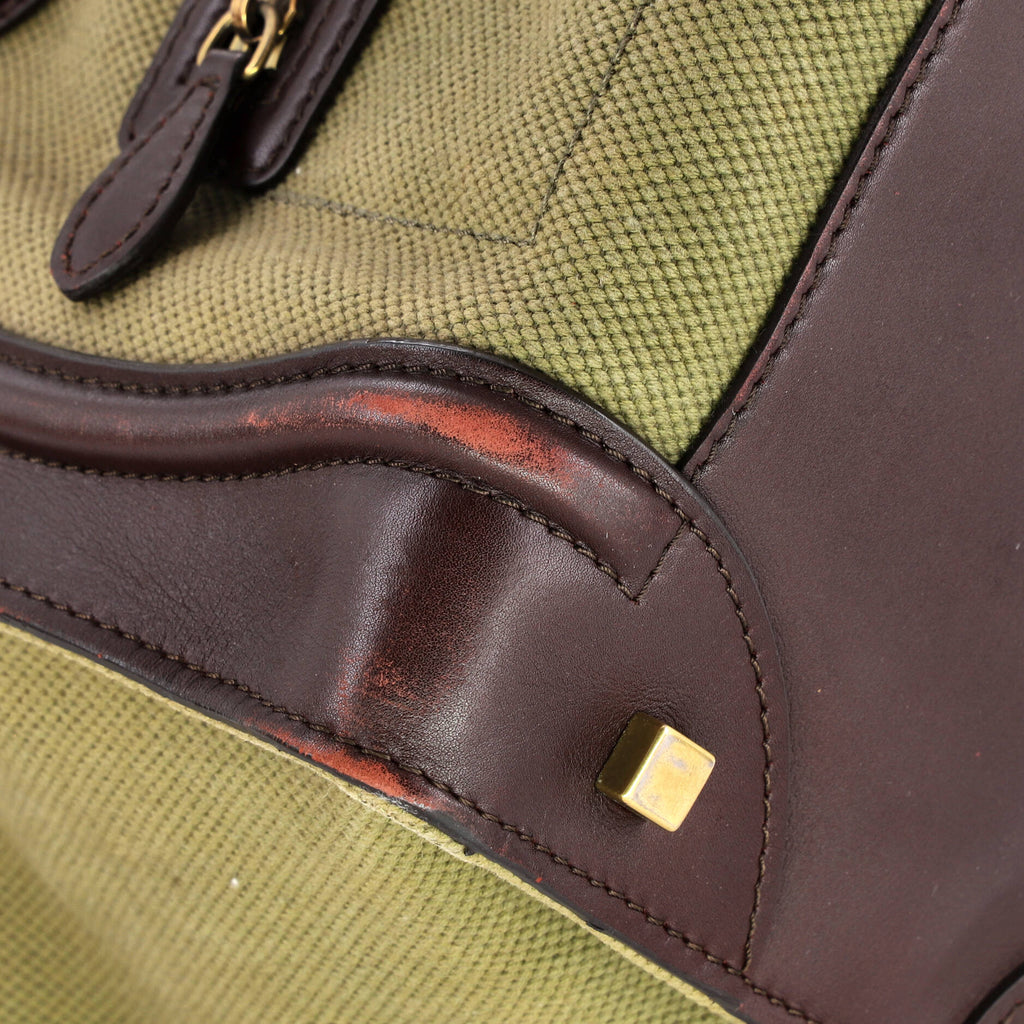 Luggage Bag Canvas and Leather Mini