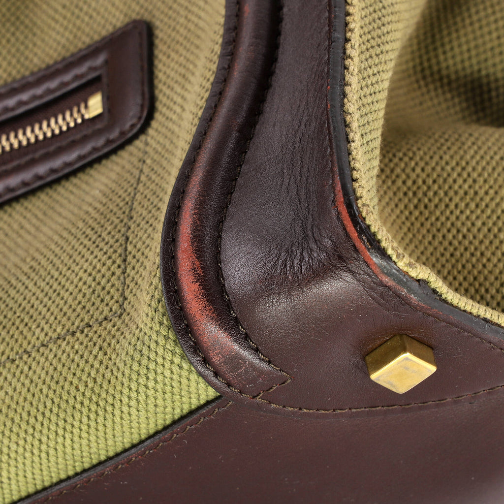 Luggage Bag Canvas and Leather Mini