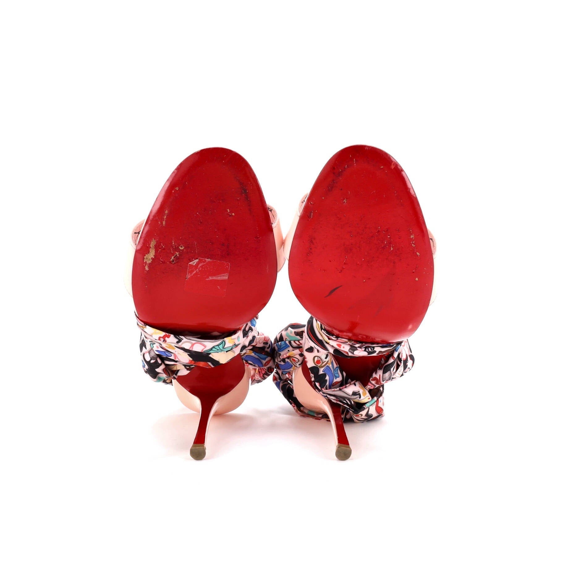 Women's Fetish du Desert Heeled Sandals Patent and Printed Fabric 100