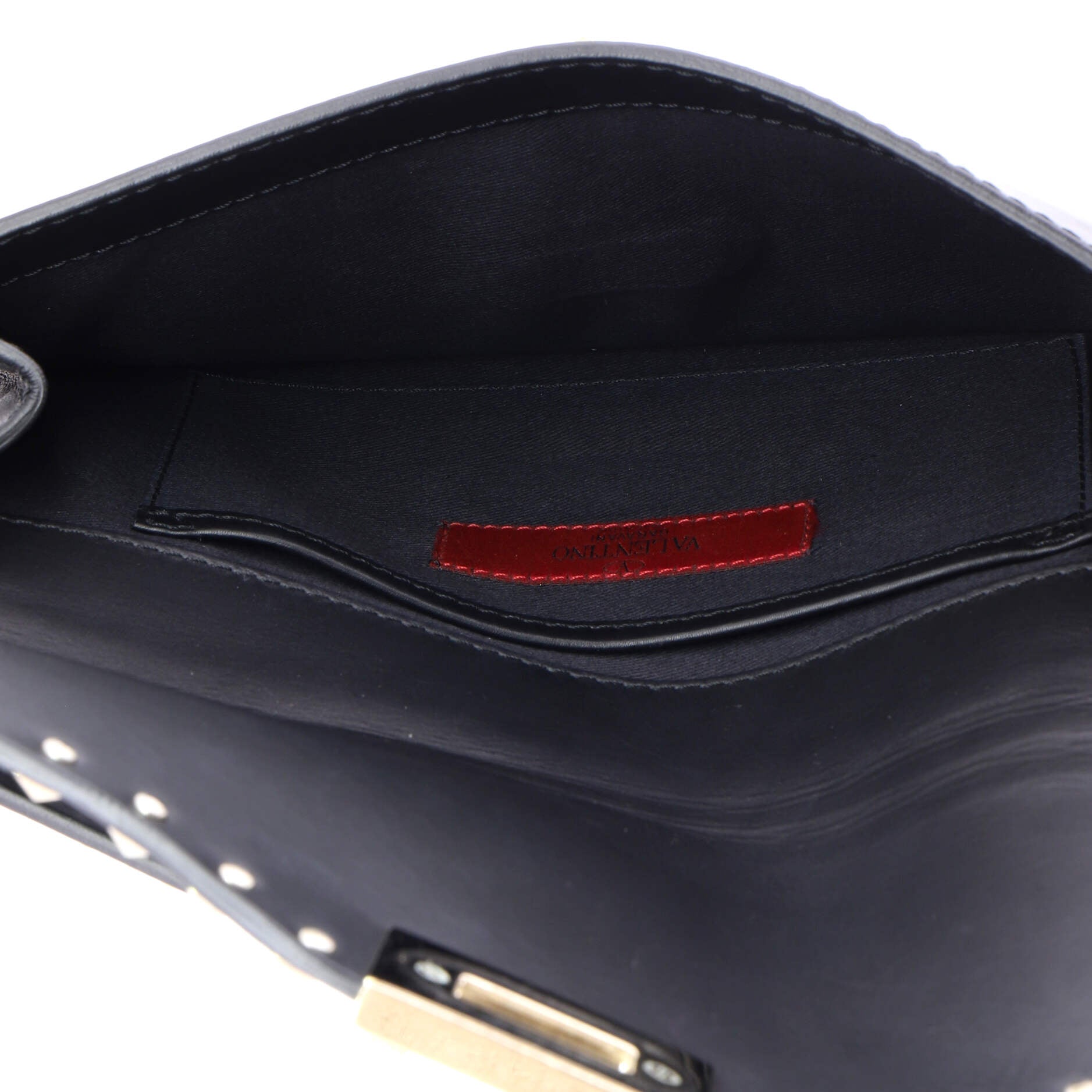 Rockstud Flip Lock Top Handle Bag Leather Small