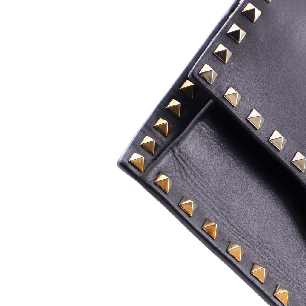 Rockstud Flip Lock Top Handle Bag Leather Small