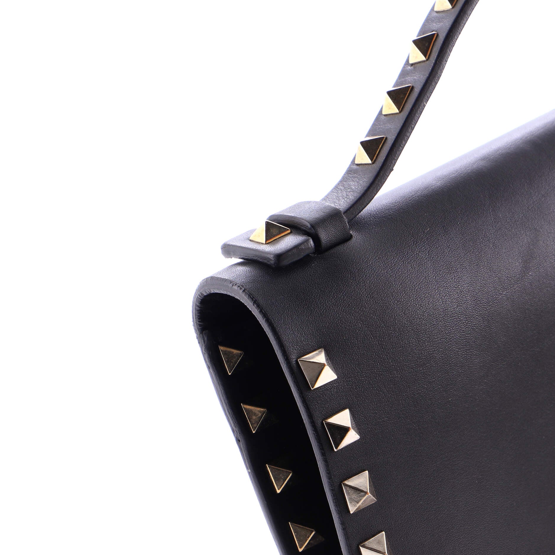 Rockstud Flip Lock Top Handle Bag Leather Small