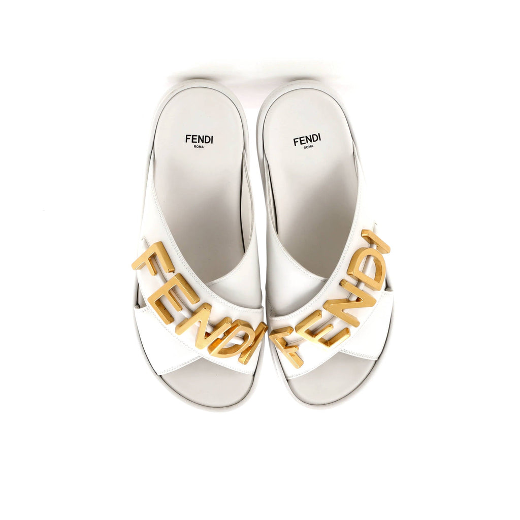 Women's Fendigraphy Slide Sandals Leather