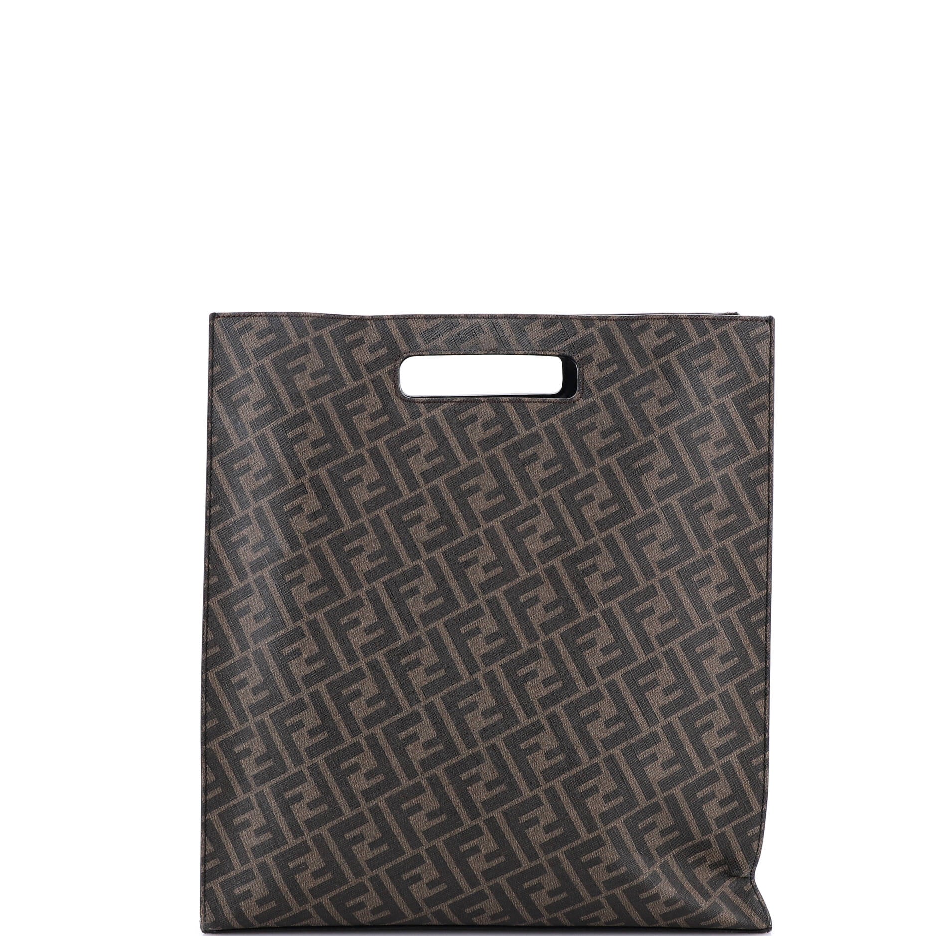 Forever Fendi Shopping Tote Zucca Coated Canvas and Leather Tall