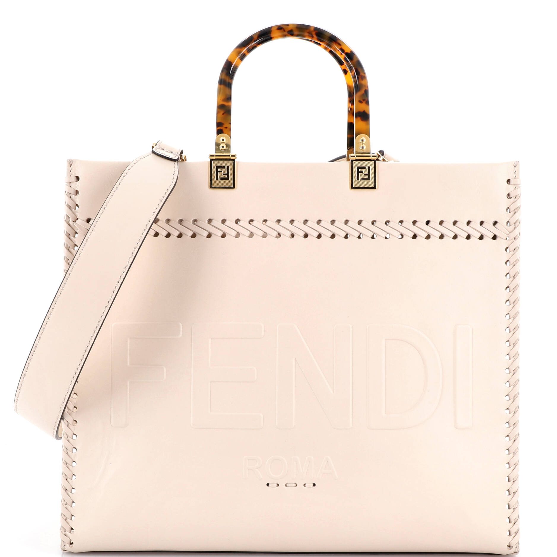 Sunshine Shopper Tote Whipstitch Leather Medium