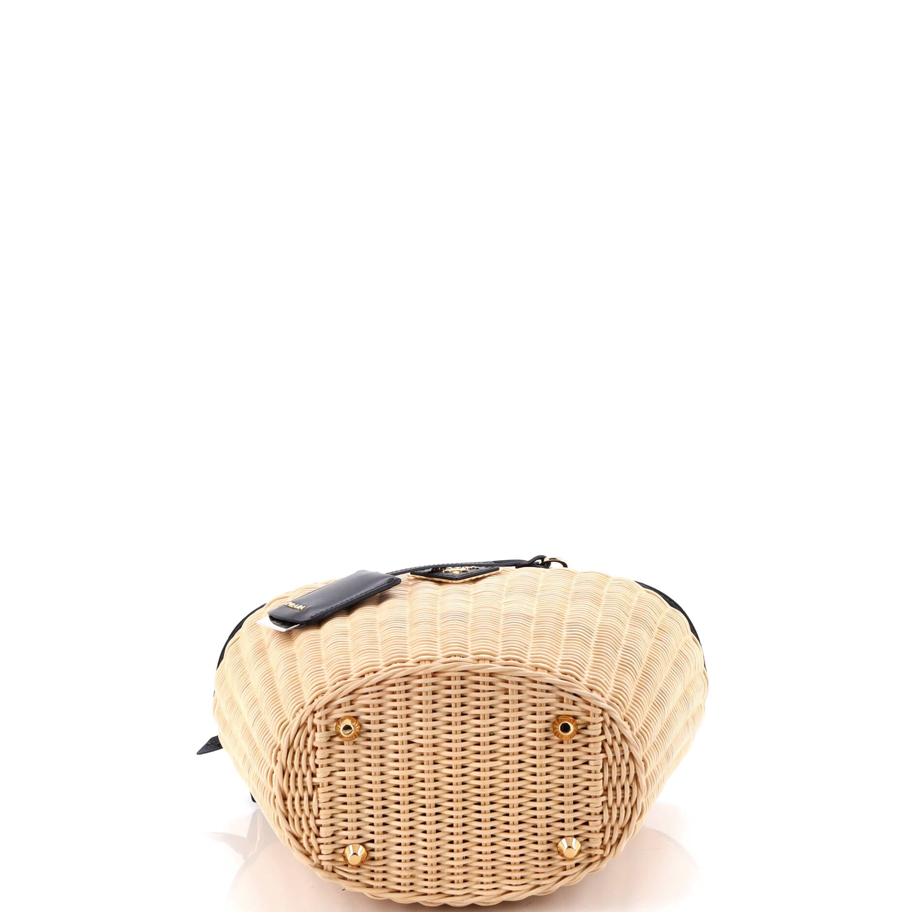 Convertible Basket Bag Wicker with Canvas Small