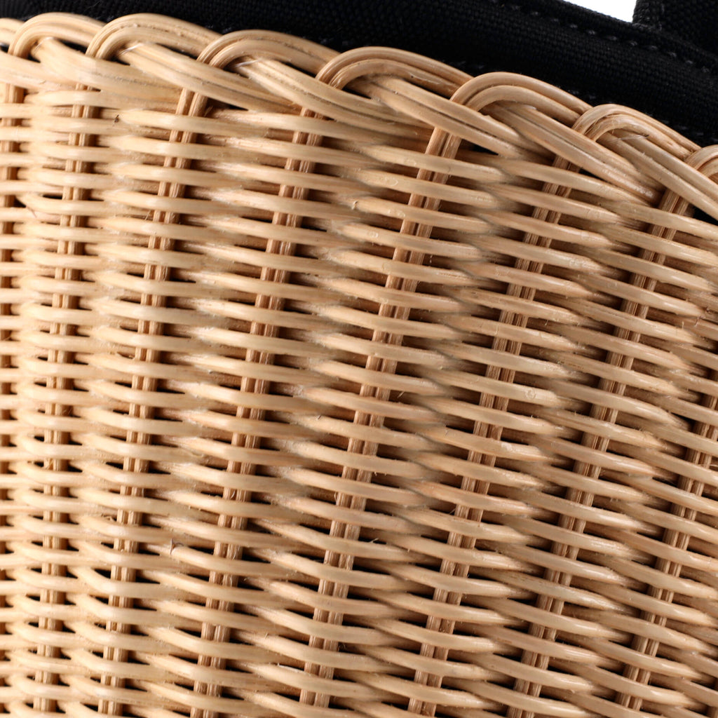 Convertible Basket Bag Wicker with Canvas Small
