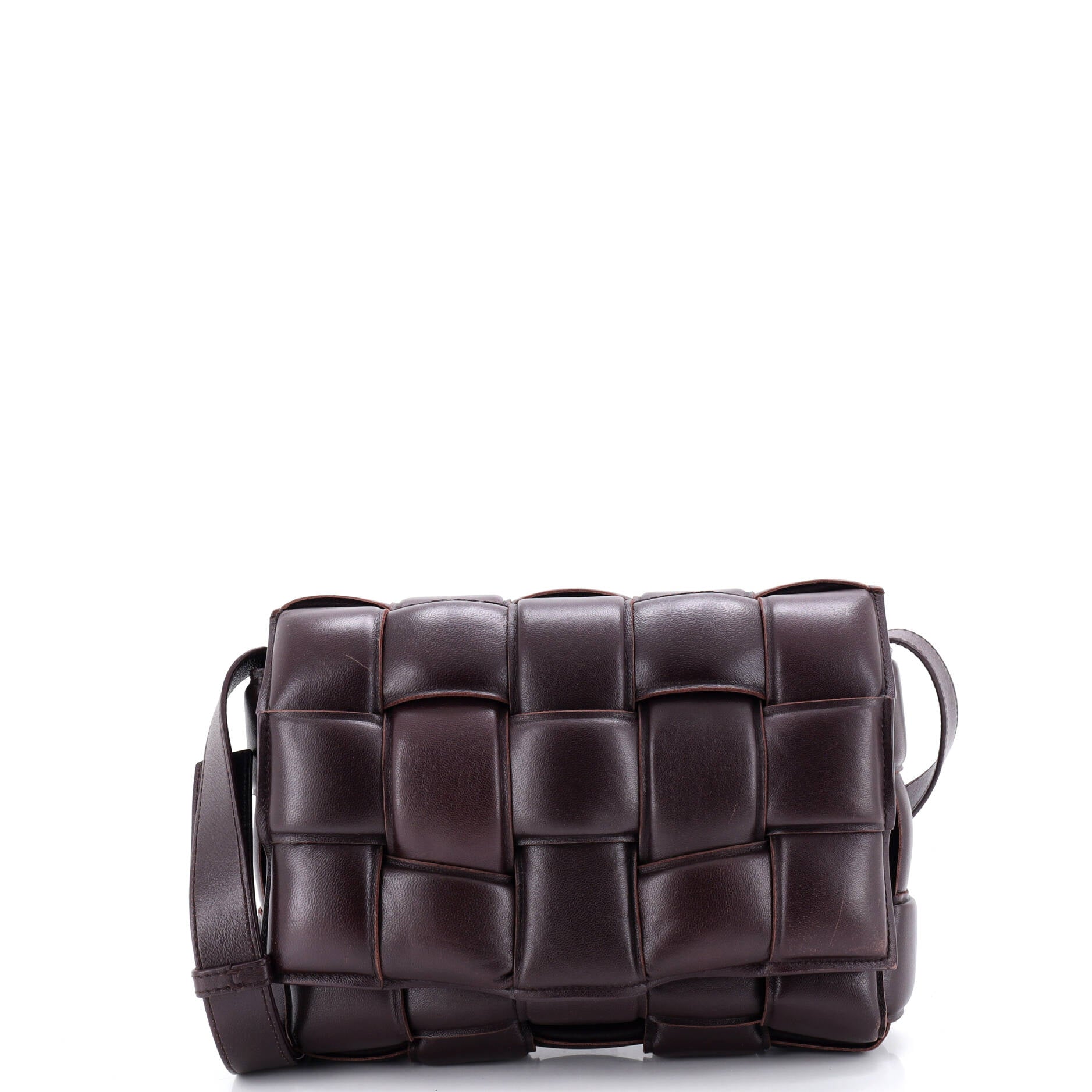 Cassette Crossbody Bag Padded Maxi Intrecciato Leather Small