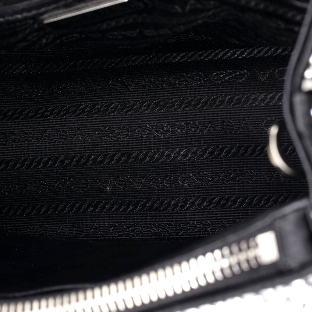 Galleria Double Zip Tote Crystal Embellished Satin Mini