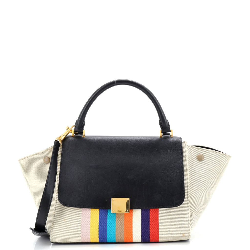 Multicolor Trapeze Bag Leather and Felt Medium