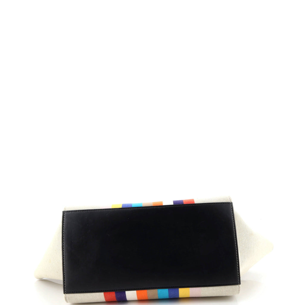 Multicolor Trapeze Bag Leather and Felt Medium