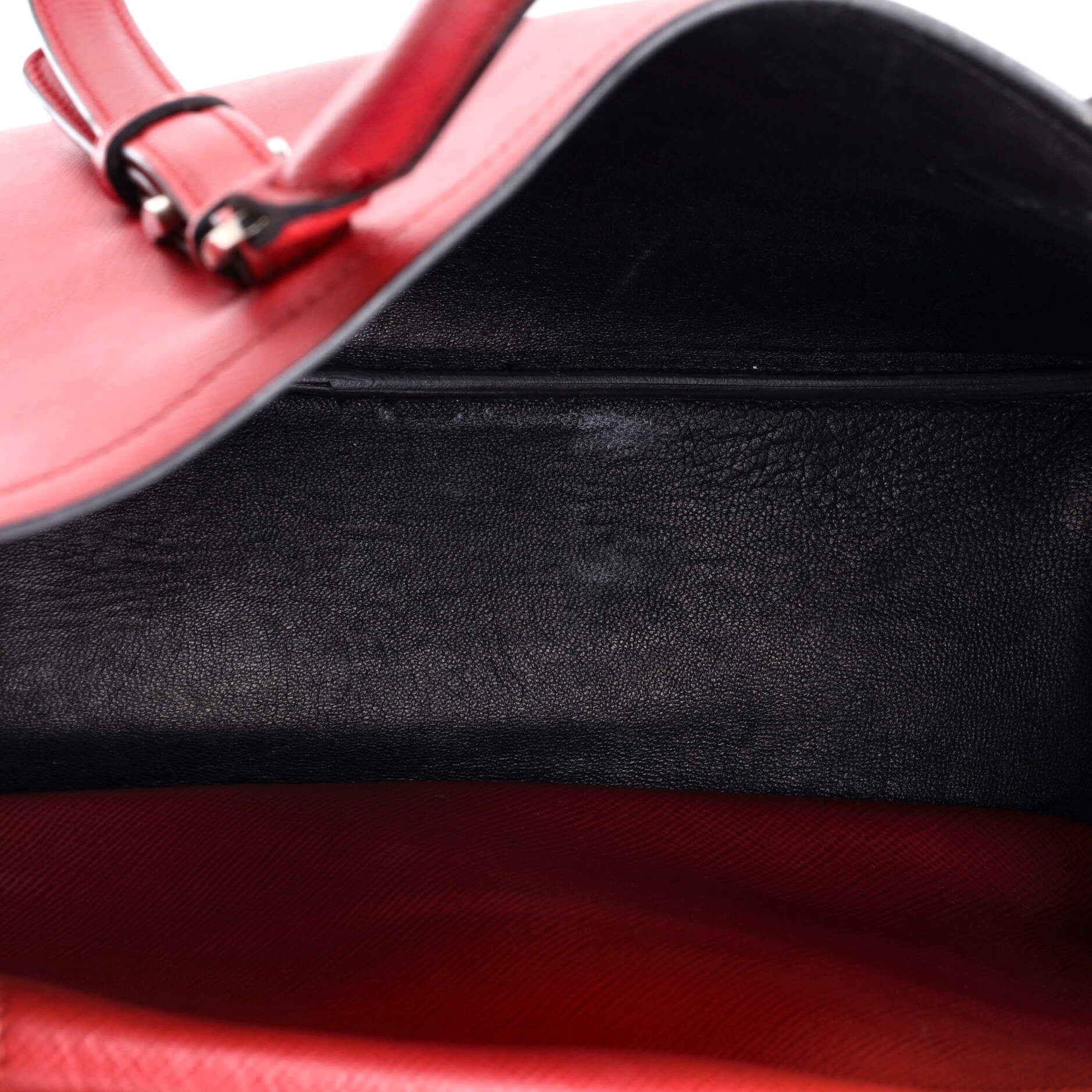 Belted Strap Cuir Double Tote Saffiano Leather Small