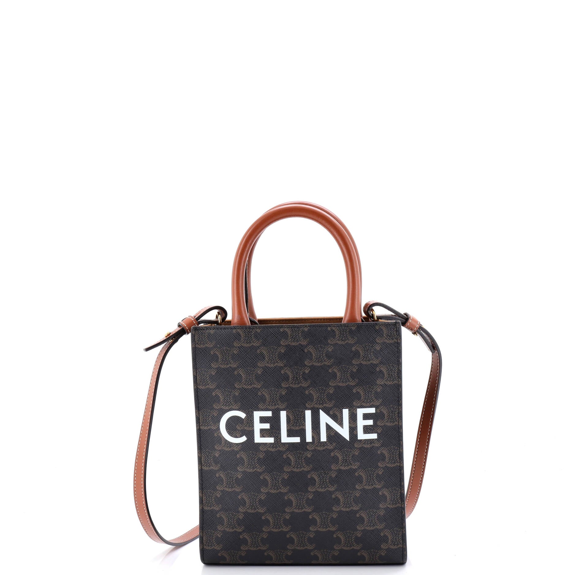 Vertical Cabas Tote Triomphe Coated Canvas Mini