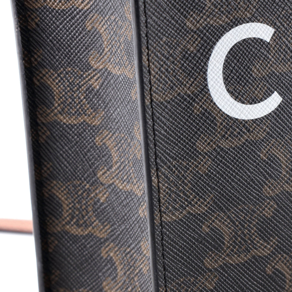 Vertical Cabas Tote Triomphe Coated Canvas Mini