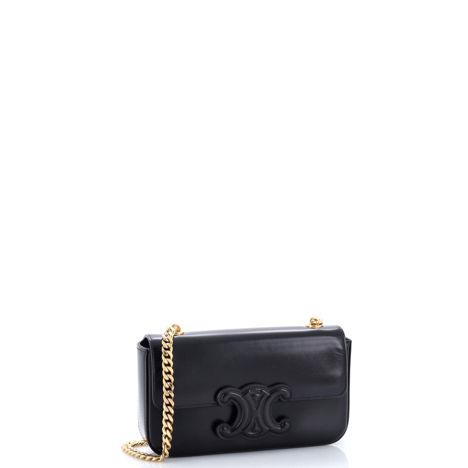 Triomphe Chain Shoulder Bag Leather Small