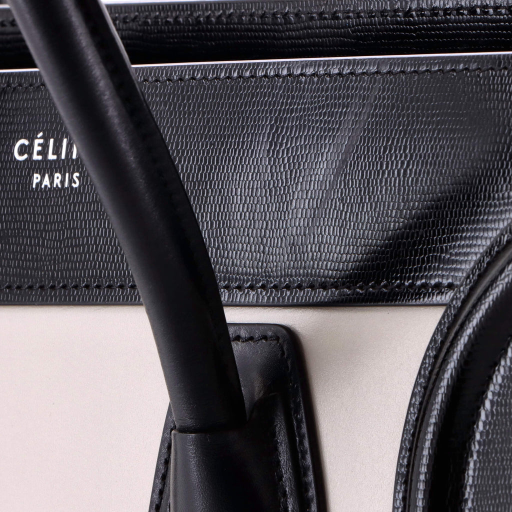 Bicolor Luggage Bag Lizard and Leather Micro