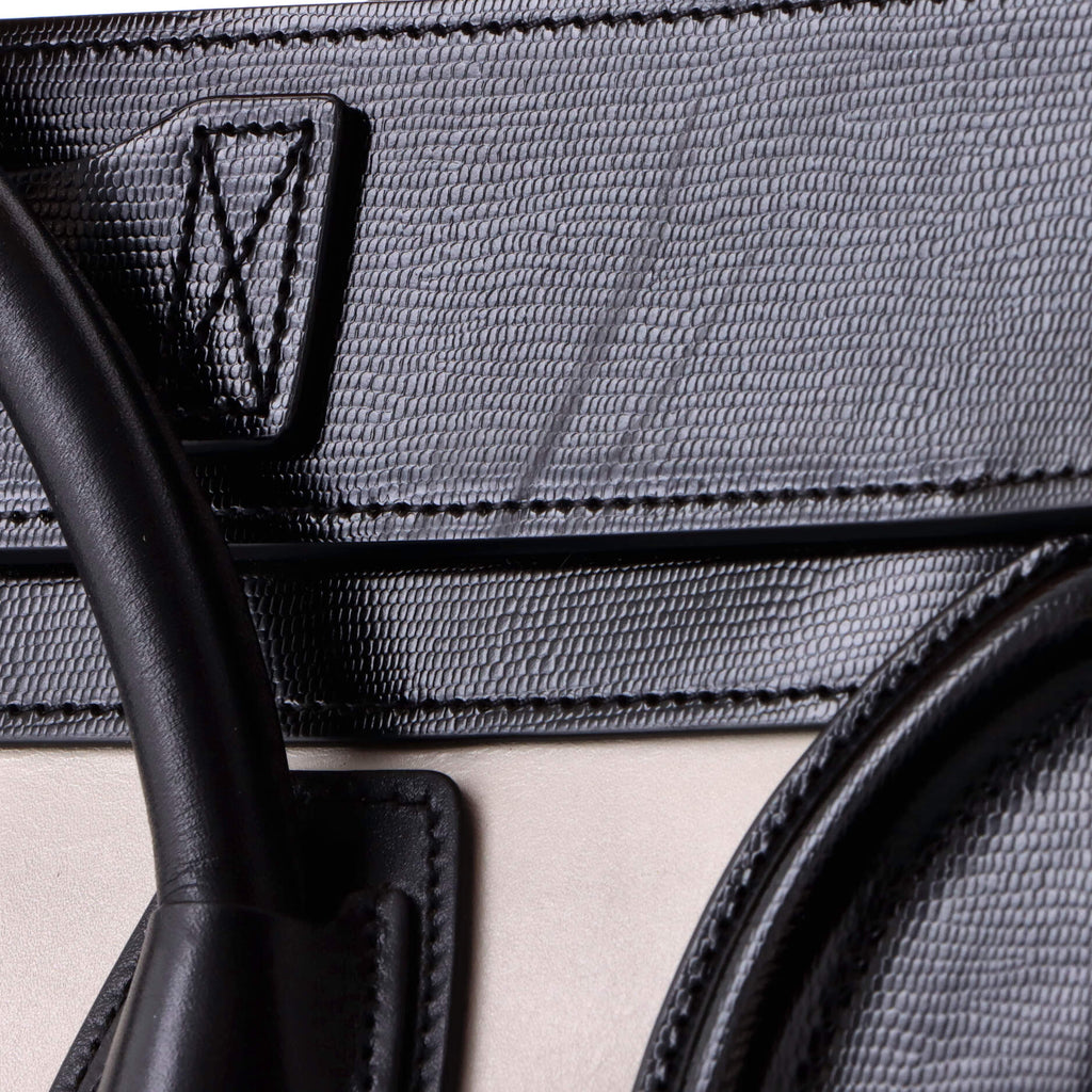 Bicolor Luggage Bag Lizard and Leather Micro