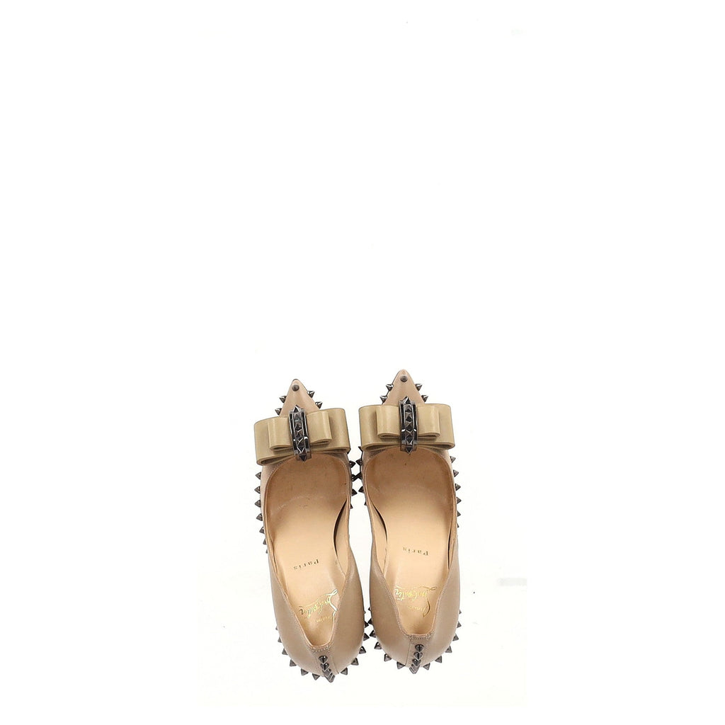 Christian Louboutin Lucifer 120 Spiked Pumps in Nude Leather