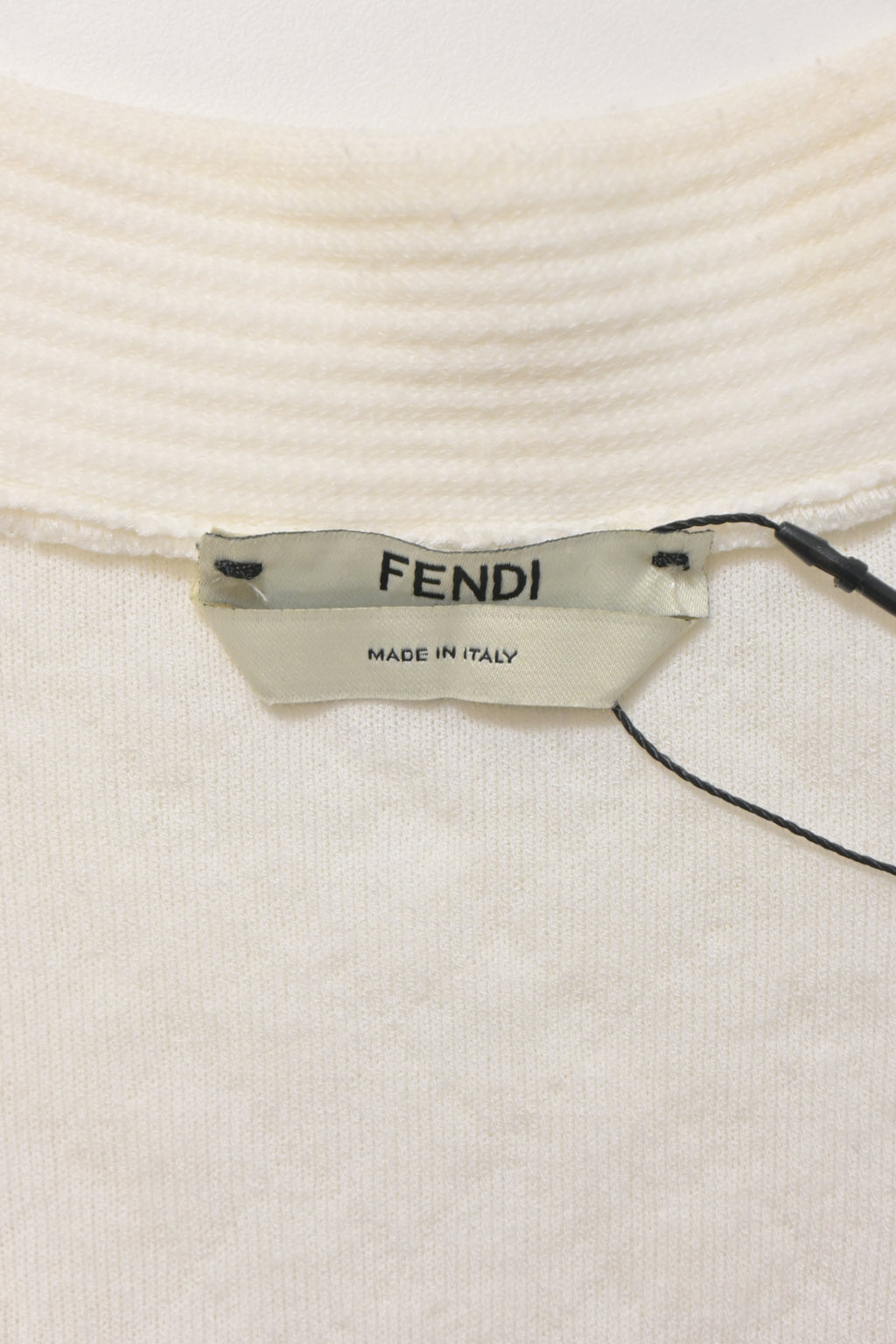 Fendi Textured Button-Down Cardigan in Cream Wool