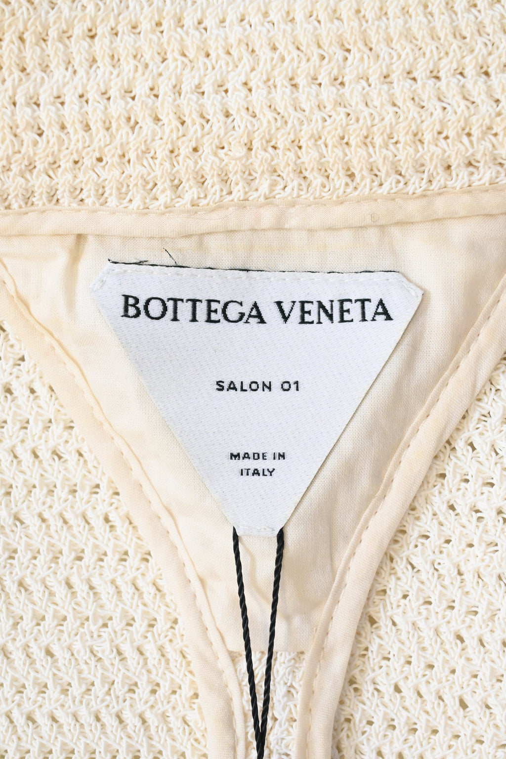 Bottega Veneta Salon 01 Knitted Button-Down Jacket in Cream Cotton