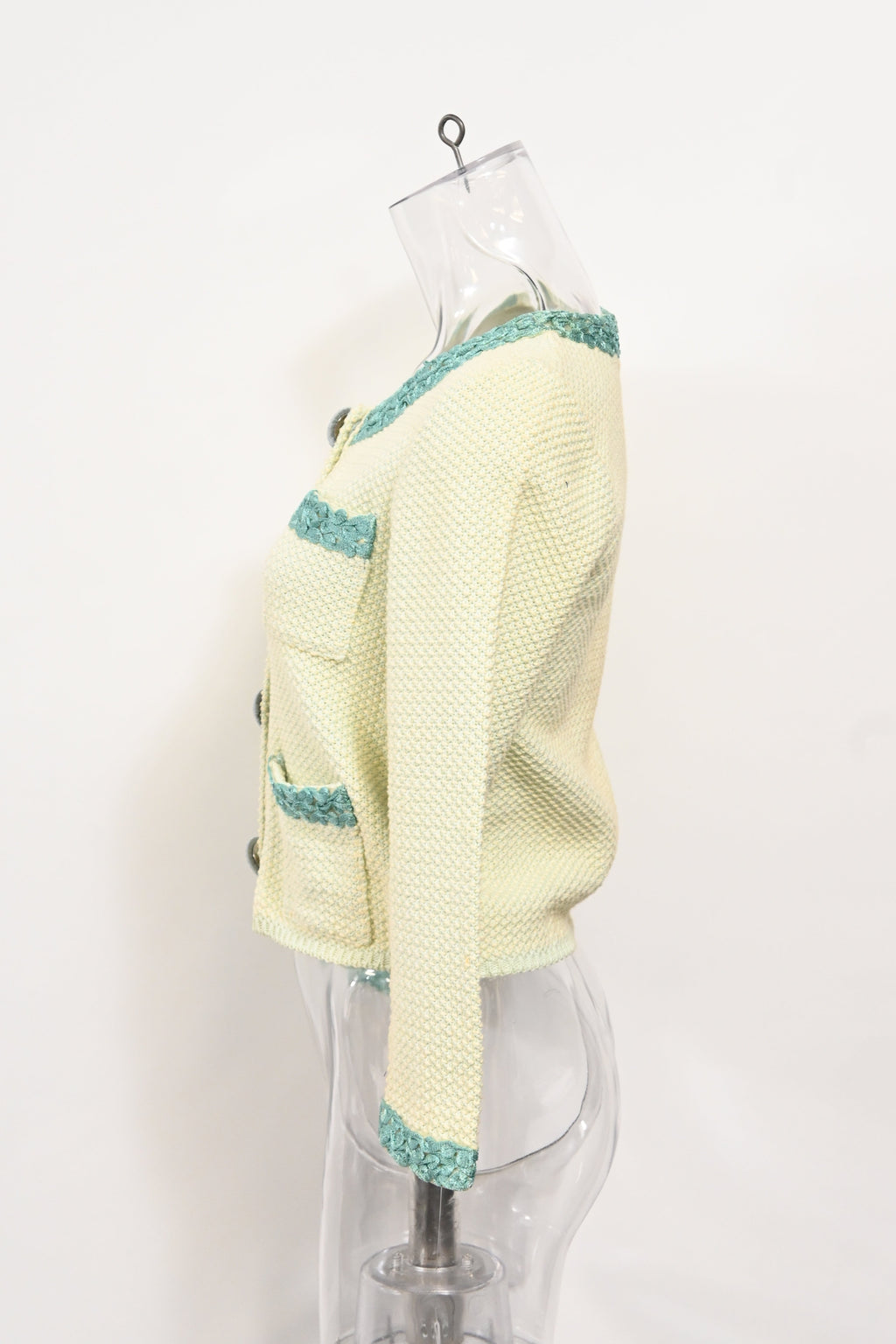 Fendi Knitted Embellished-Buttons Cardigan in Yellow Cotton