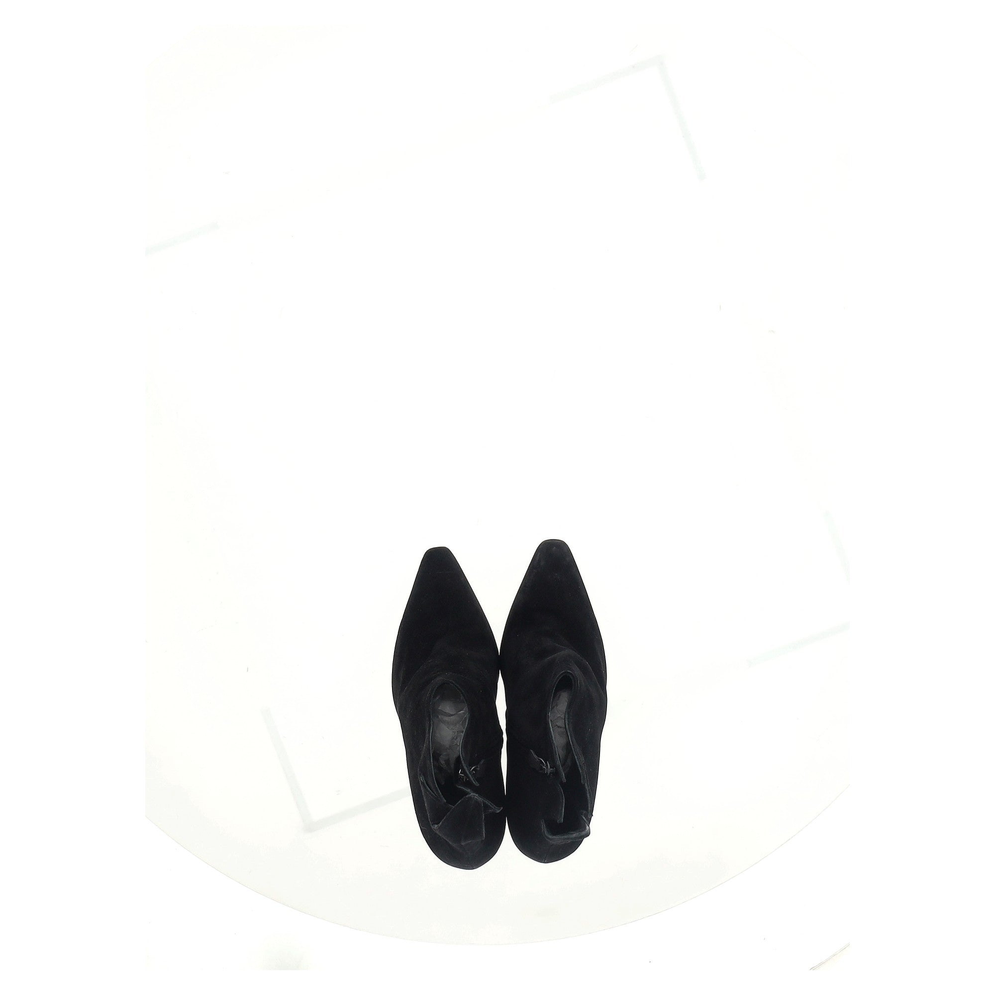 Bottega Veneta Flame Heeled Ankle Boots in Black Suede