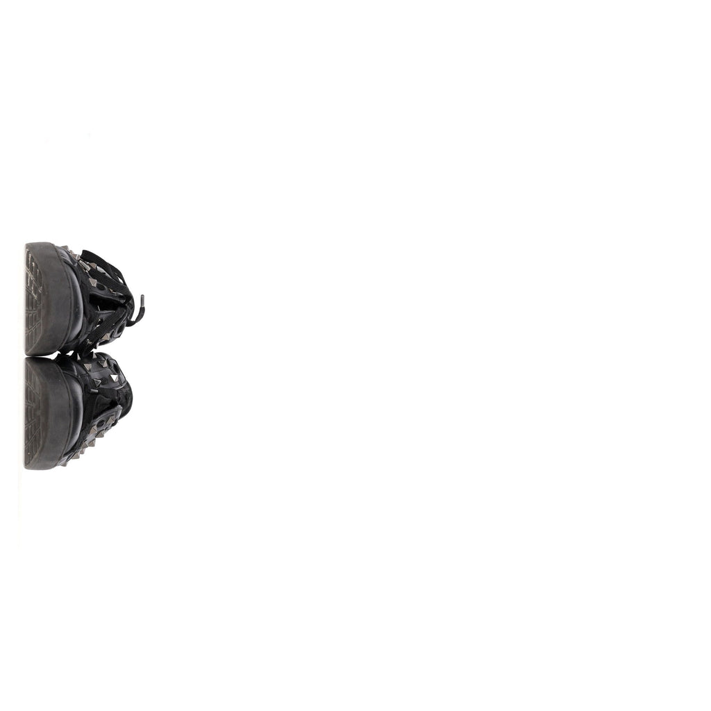 Valentino Garavani Rockstud Lace-Up Sneakers in Black Calfskin Leather