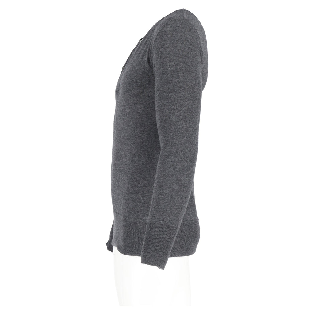 Bottega Veneta Half-Buttoned Sweater in Grey Wool