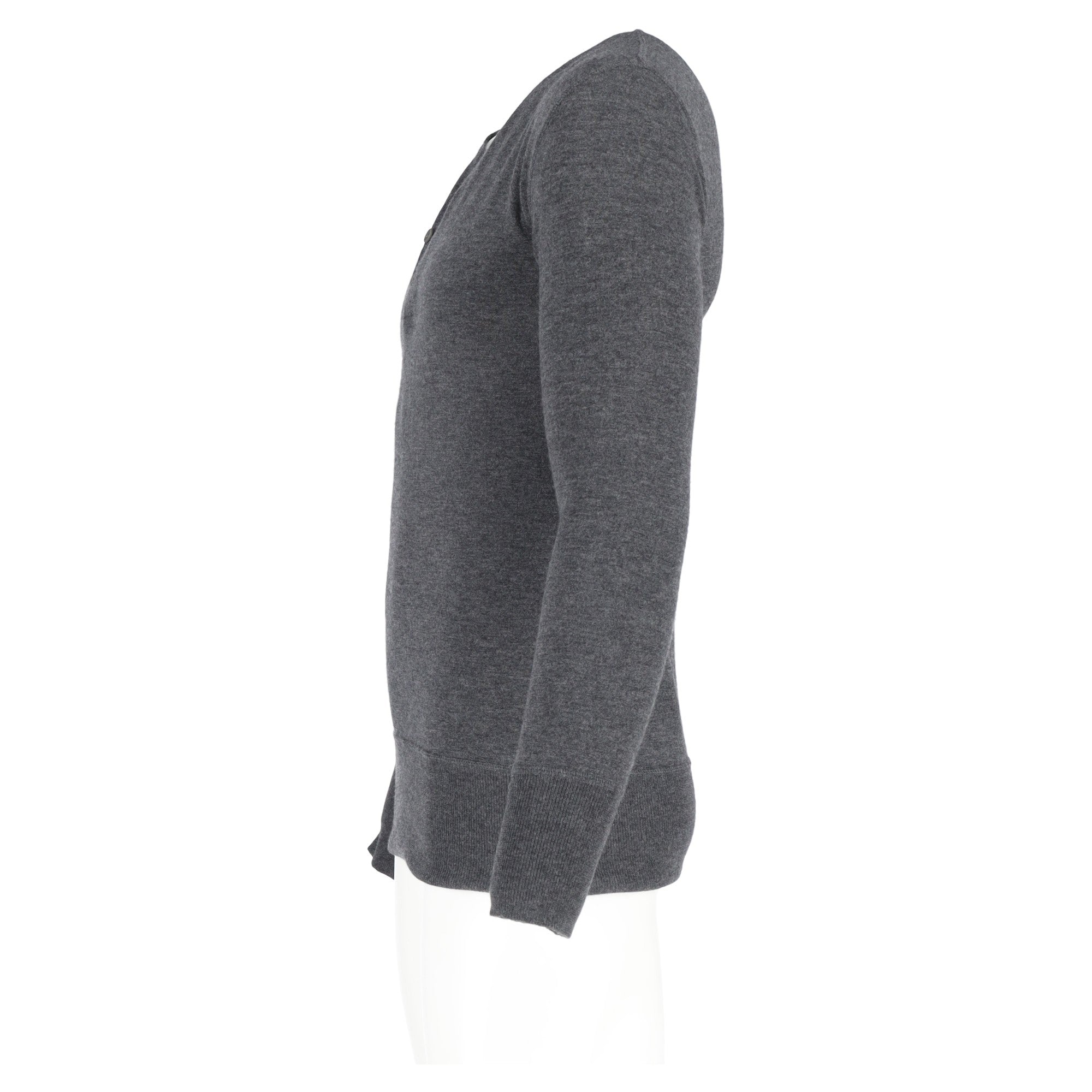 Bottega Veneta Half-Buttoned Sweater in Grey Wool