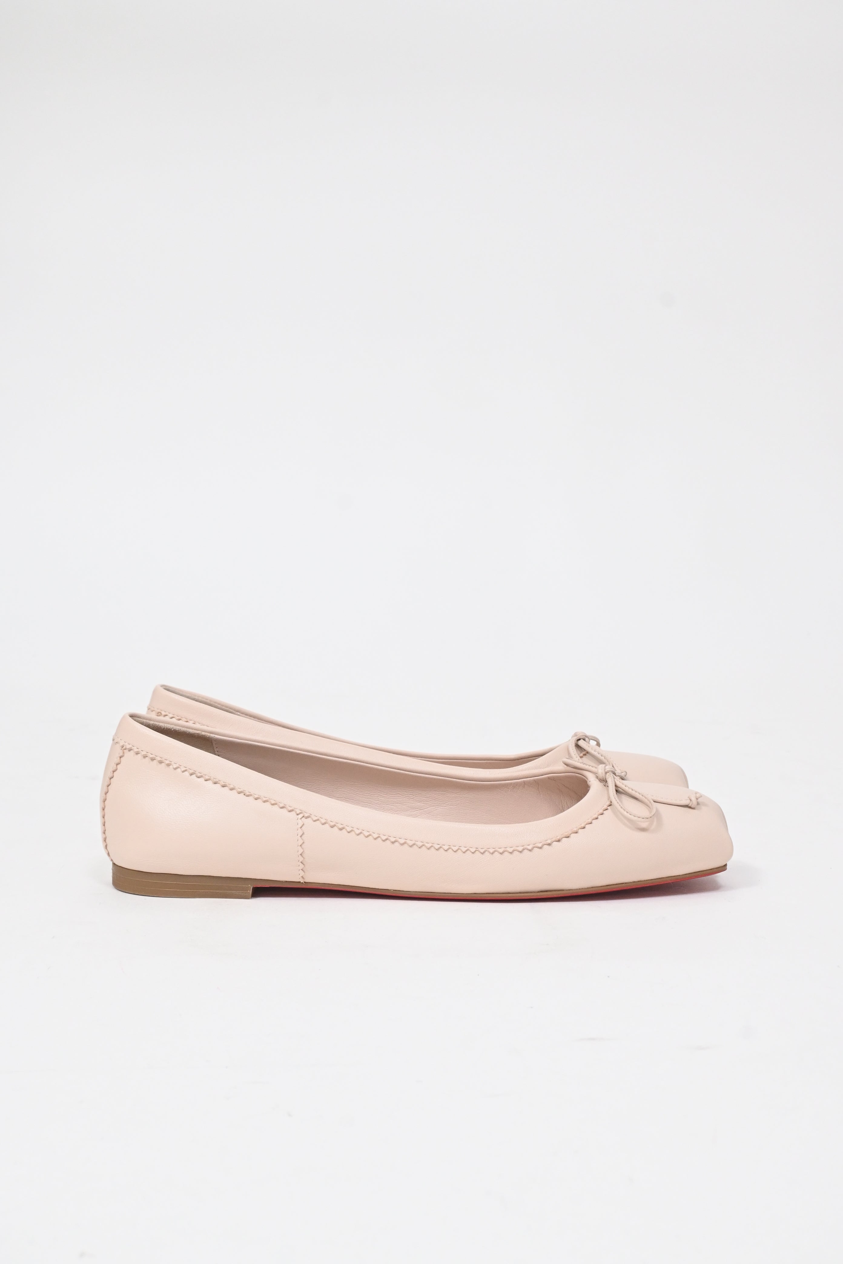 Christian Louboutin Mamadrague Ballet Flats in Beige Leather