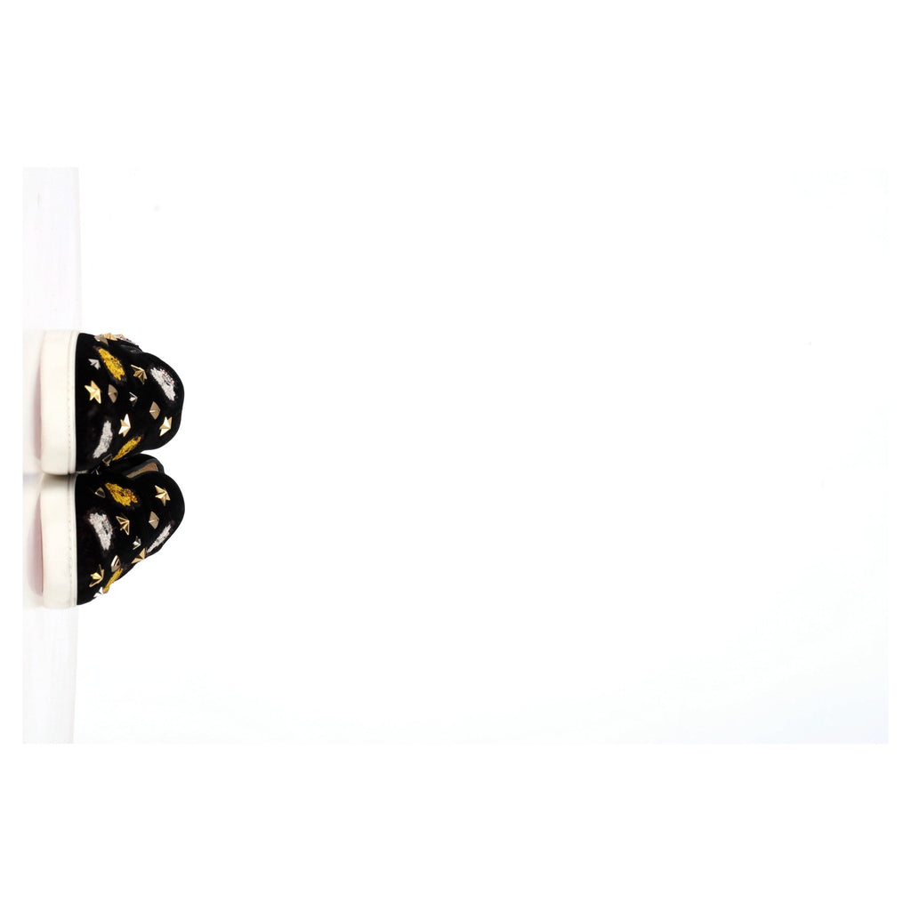 Christian Louboutin Mister Academy Slip On Sneakers In Black Velvet