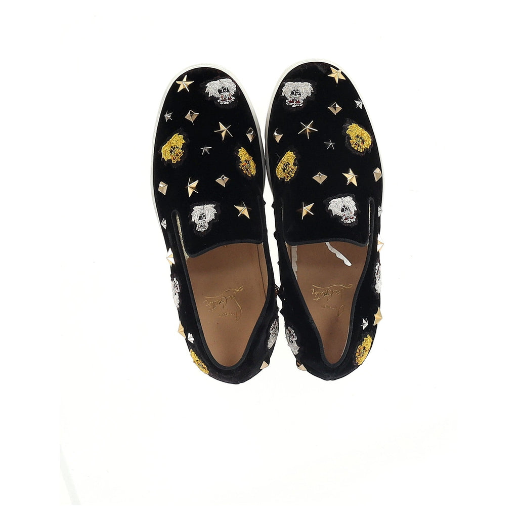 Christian Louboutin Mister Academy Slip On Sneakers In Black Velvet