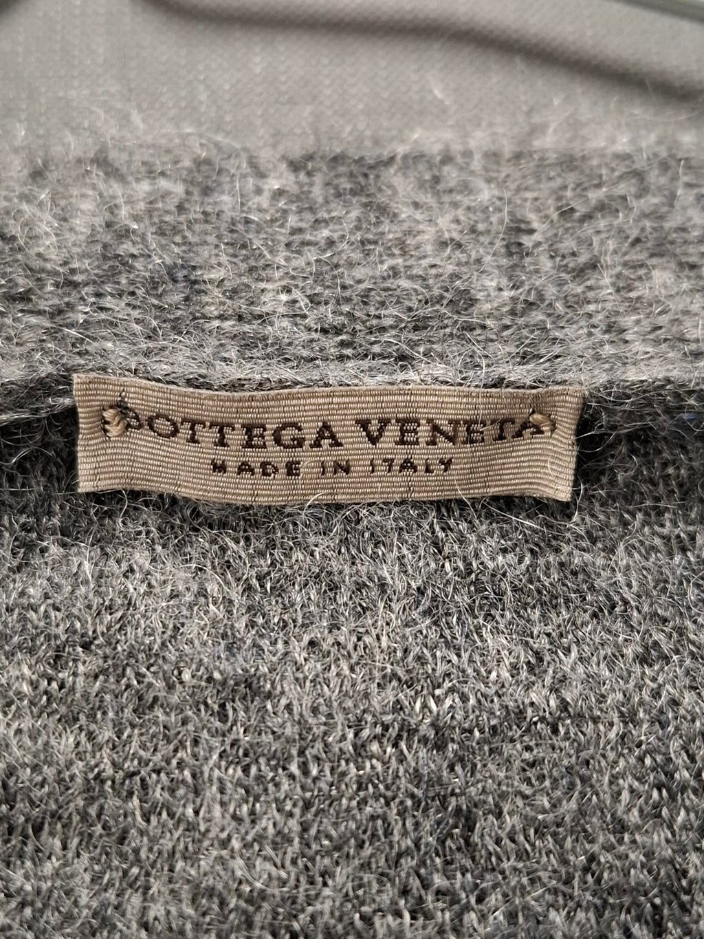 Bottega Veneta Distressed Cardigan in Grey Wool