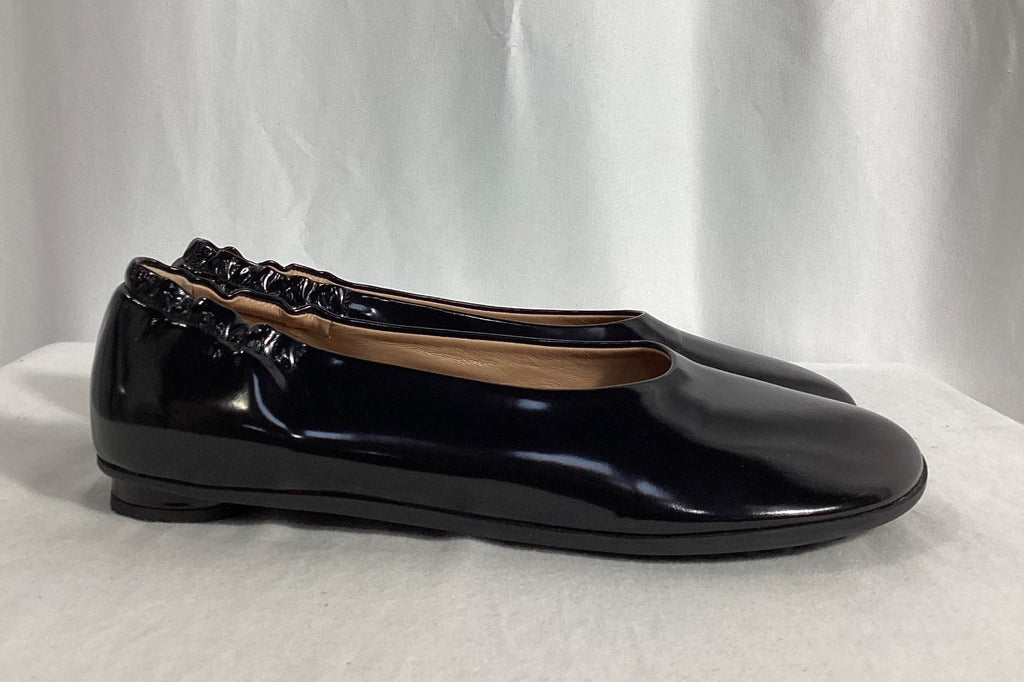 Bottega Veneta Atomic Polished Ballerina Flats in Black Lamb Leather