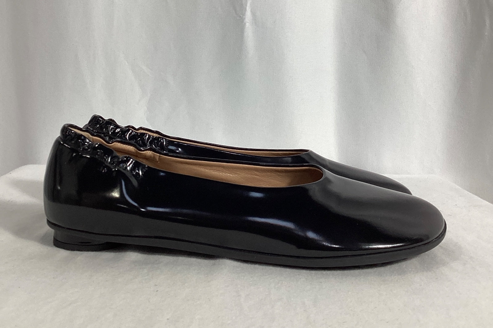 Bottega Veneta Atomic Polished Ballerina Flats in Black Lamb Leather