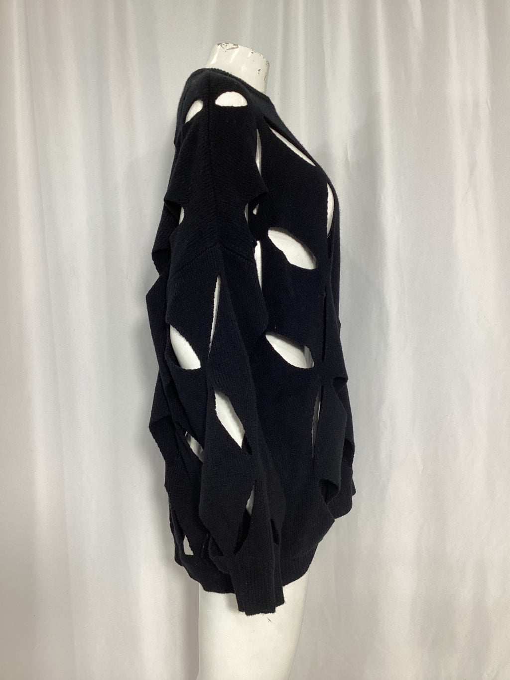 Valentino Cut-Out Sweater in Black Virgin Wool