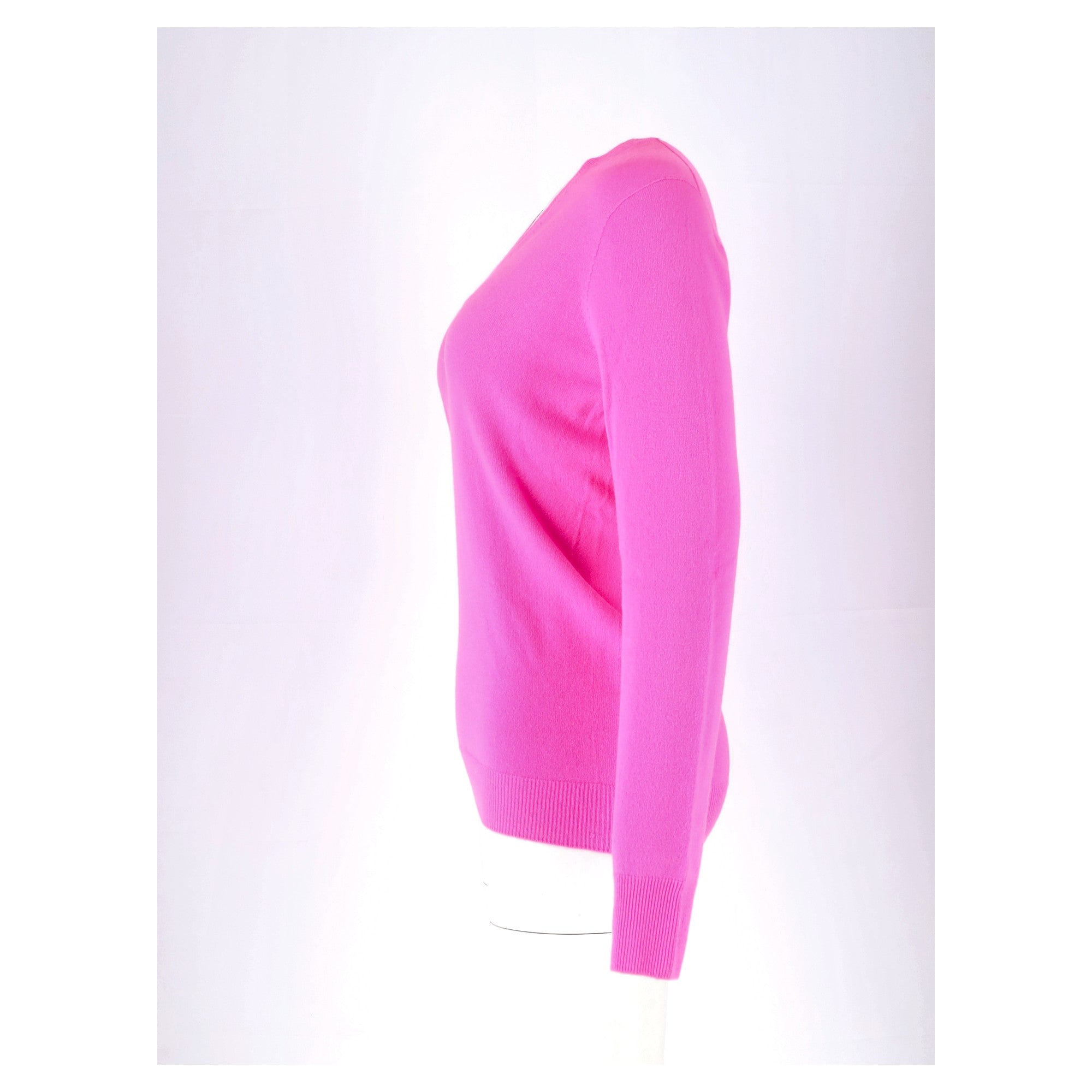 Bottega Veneta Knitted V-Neck Sweater in Pink Wool