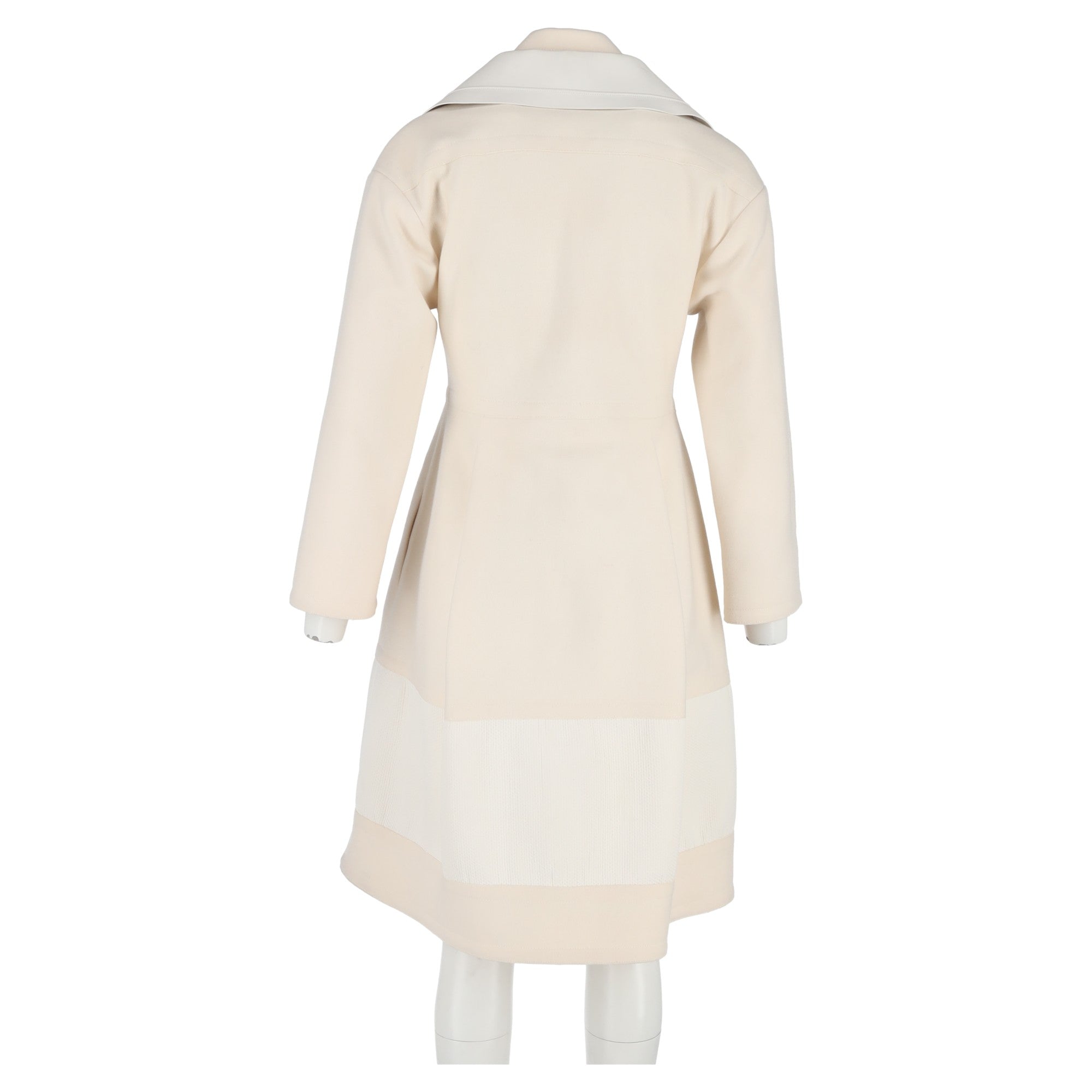 Fendi Double-Breasted Coat in Cream Wool