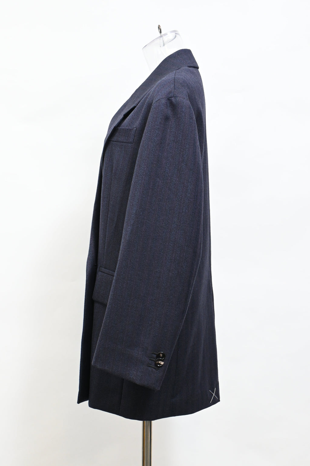 Bottega Veneta Double-Breasted Blazer in Navy Blue Wool