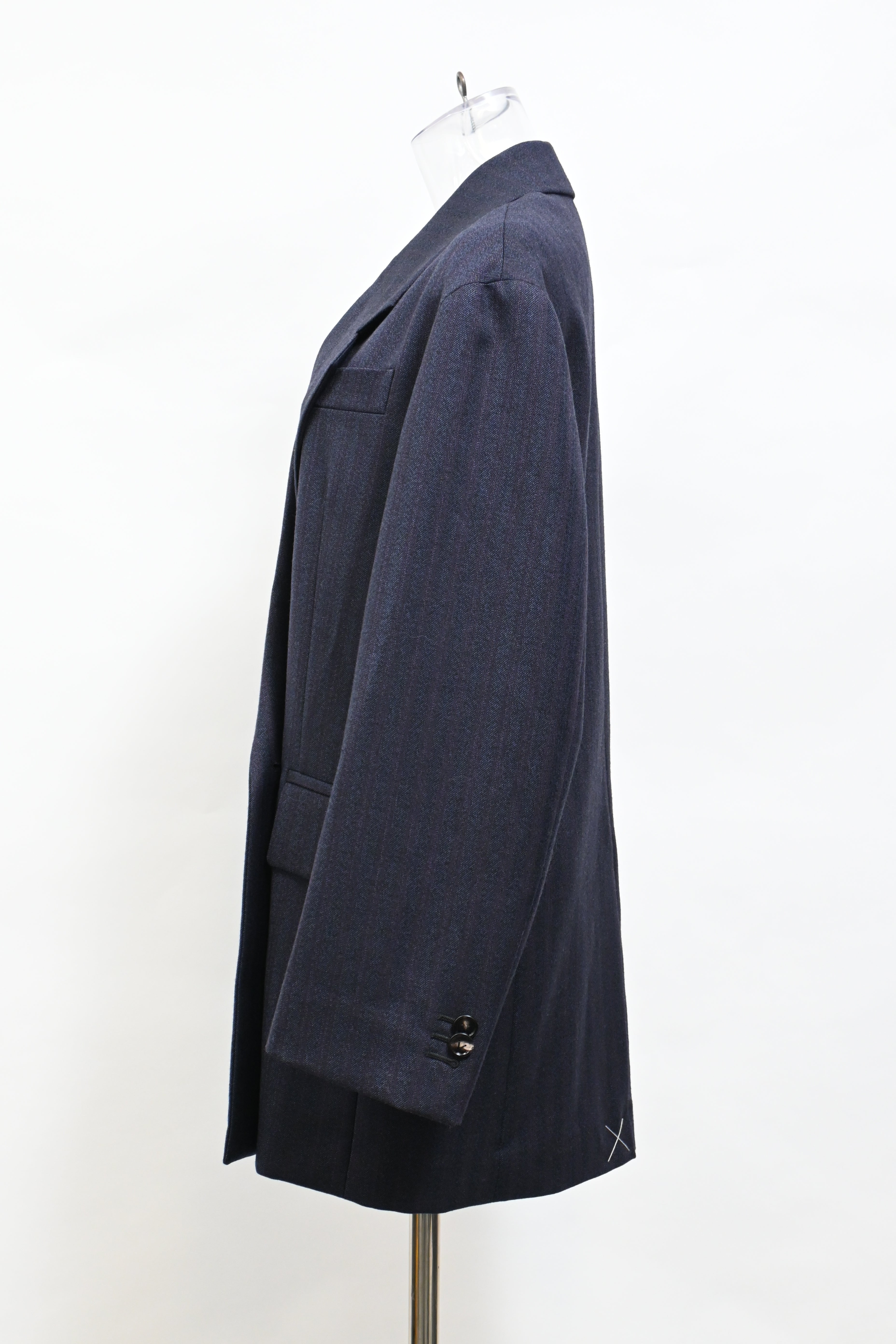 Bottega Veneta Double-Breasted Blazer in Navy Blue Wool