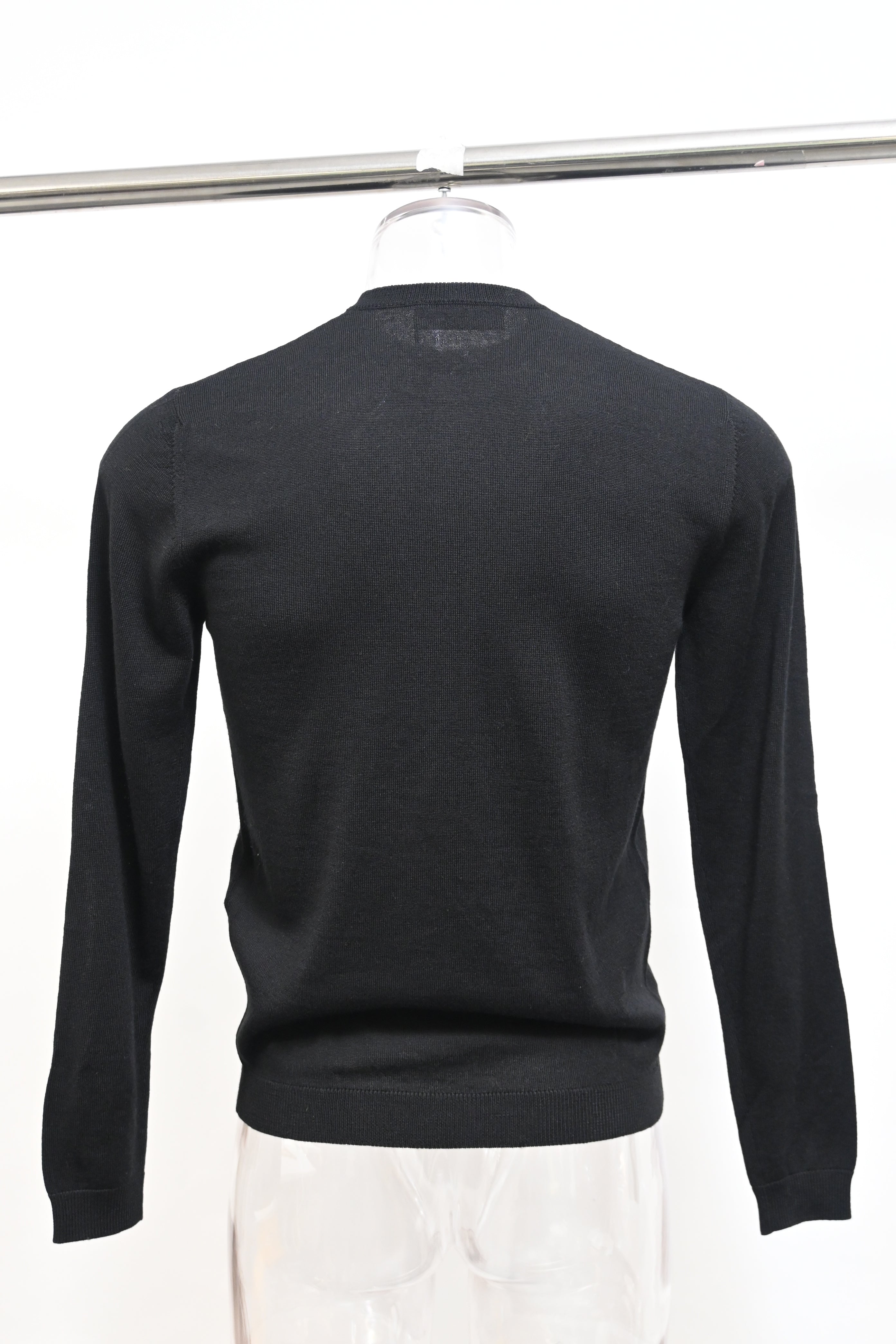 Fendi Logo Print Sweater in Black Wool
