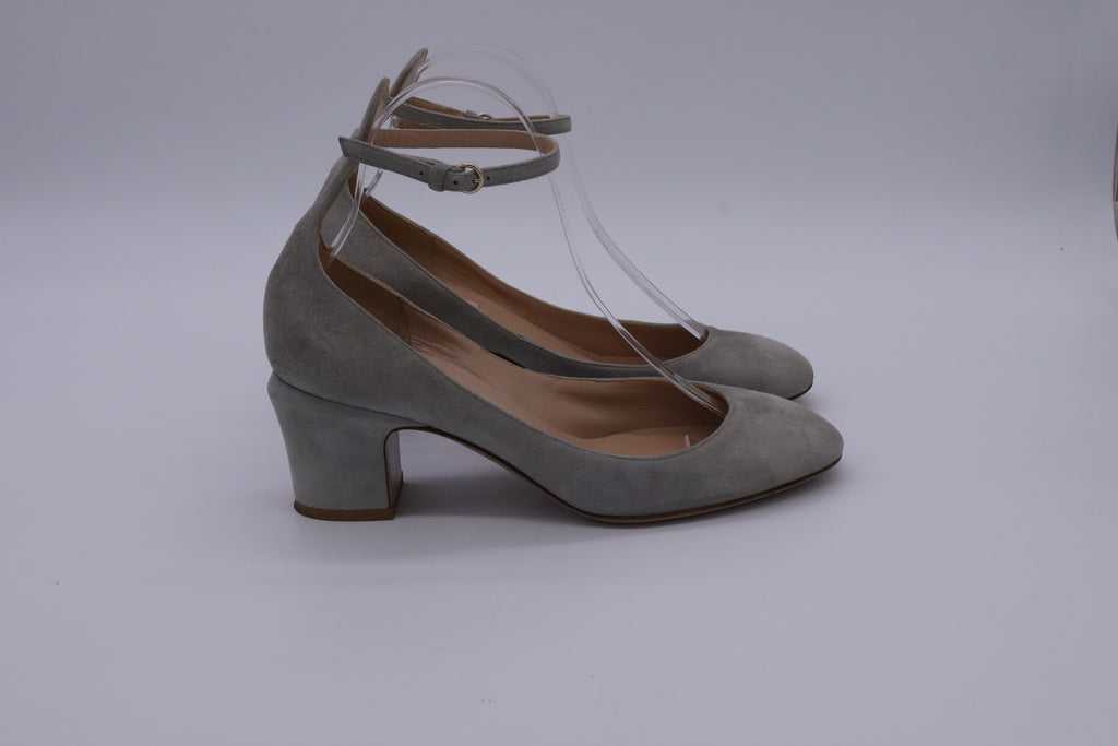 Valentino Garavani Tan-Go Mary Jane Pumps in Grey Suede