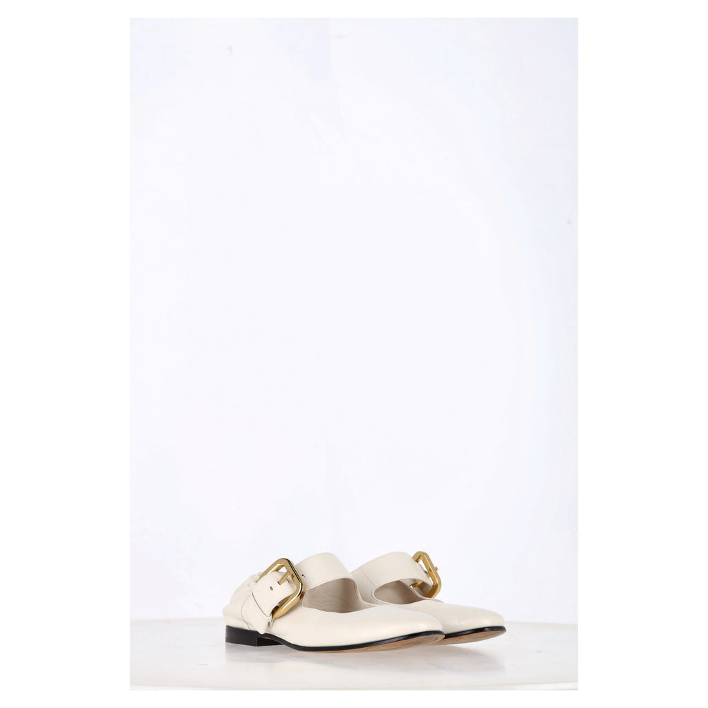 Bottega Veneta Astaire Mary-Jane Ballerina in Cream Leather