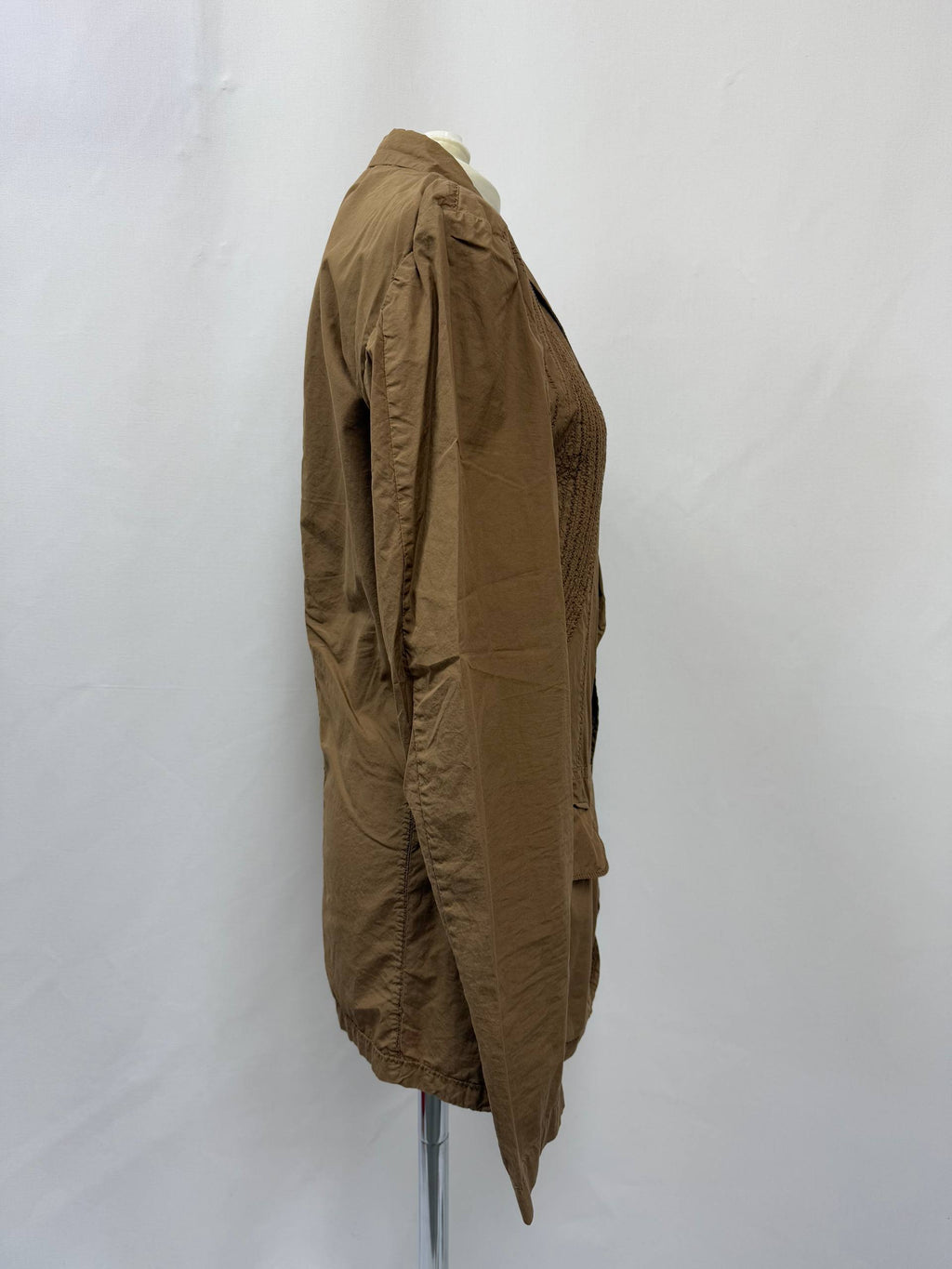 Bottega Veneta Single-Breasted Detailed Stitch Blazer in Brown Cotton