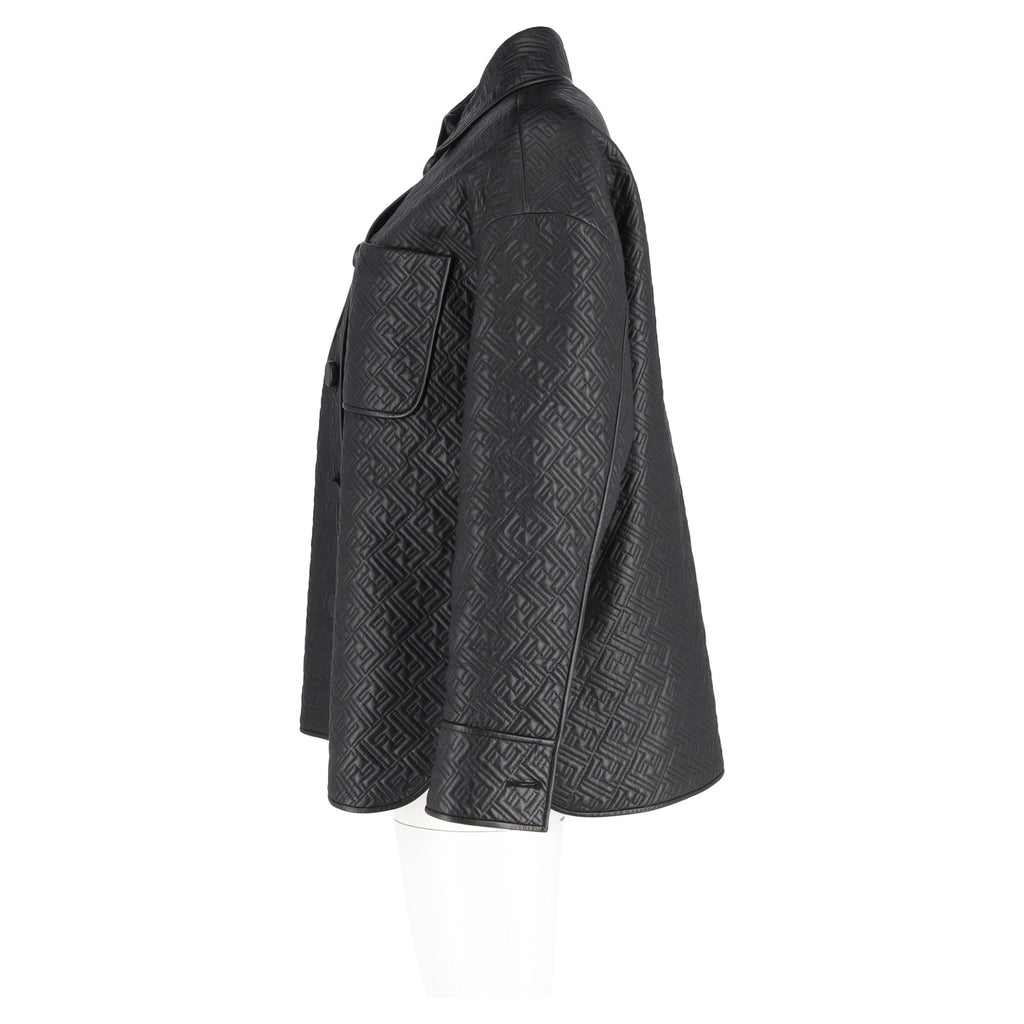 Fendi Monogram Go-To Jacket in Black Nappa Leather