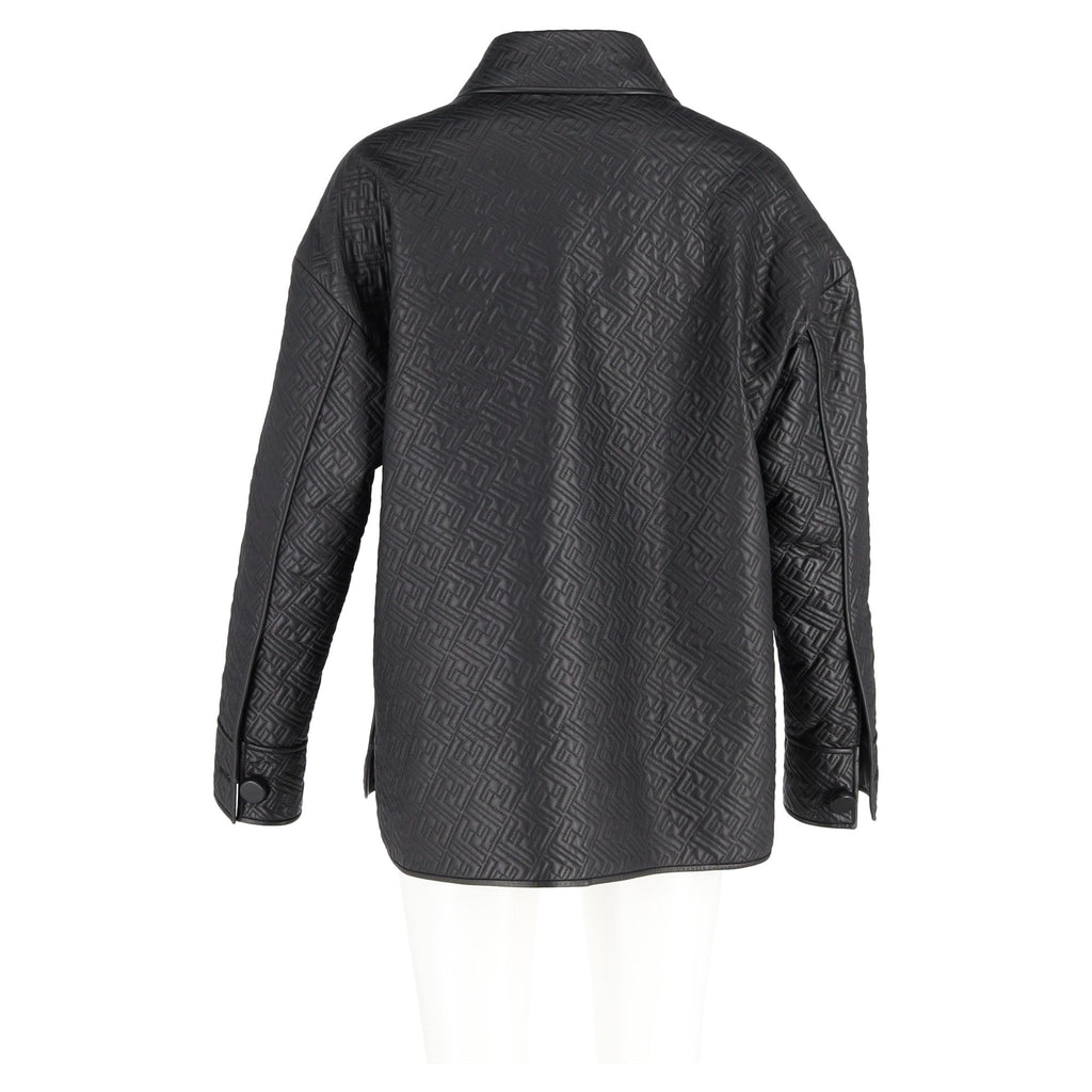 Fendi Monogram Go-To Jacket in Black Nappa Leather