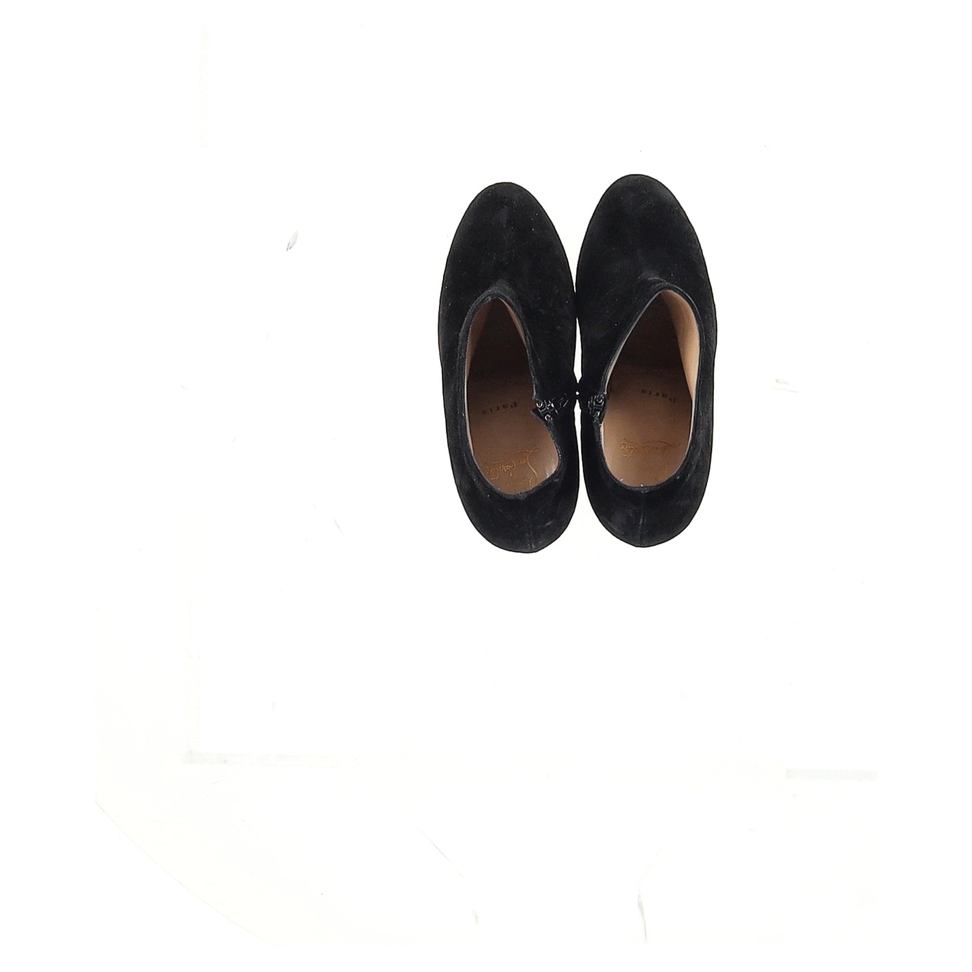 Christian Louboutin Belle Zeppa Wedge Ankle Boots in Black Suede